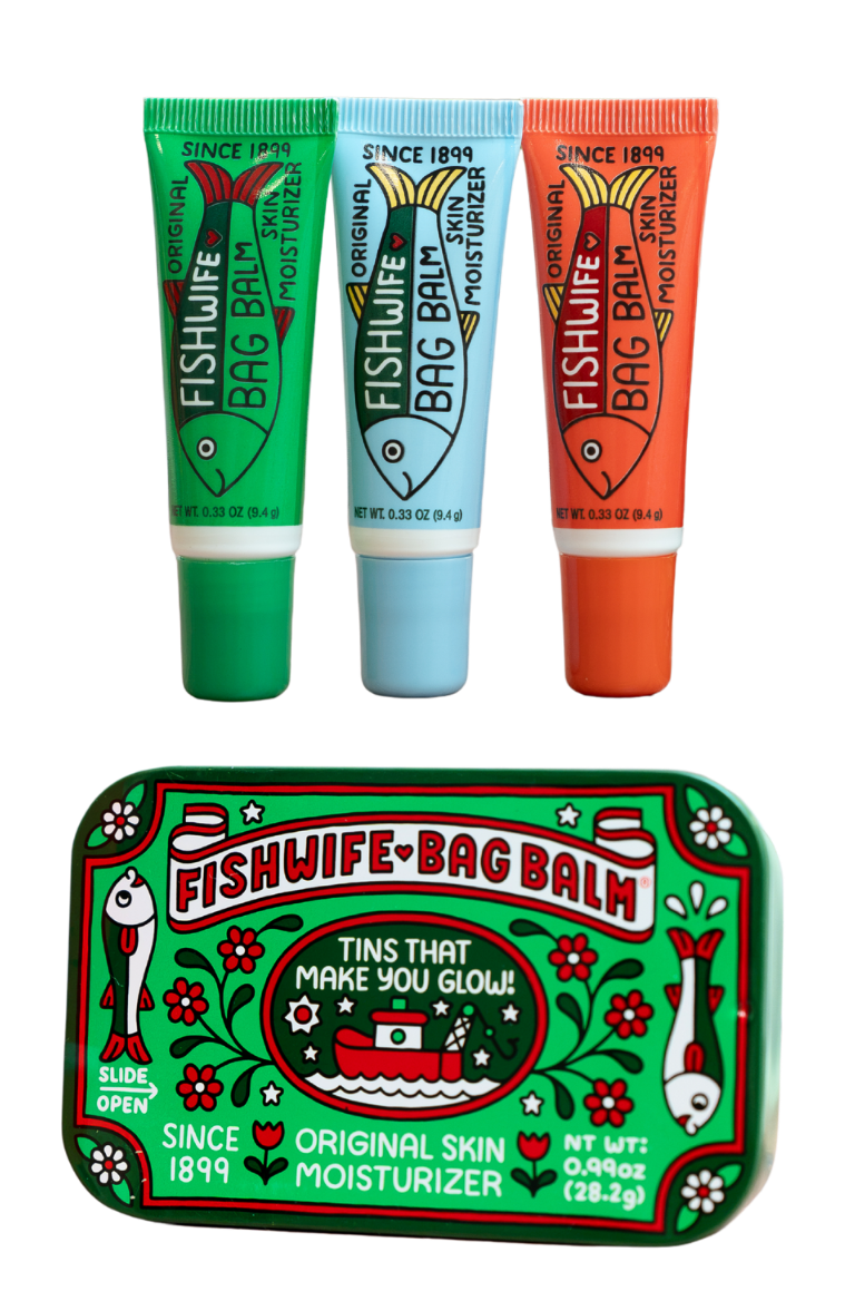 Fishwife X Bag Balm collaboration tin and tubes