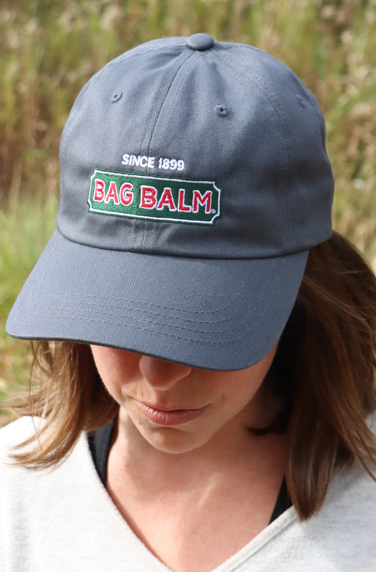 Green baseball cap with Bag Balm logo