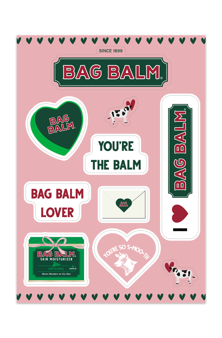 Bag Balm Valentines day themed Sticker Sheet