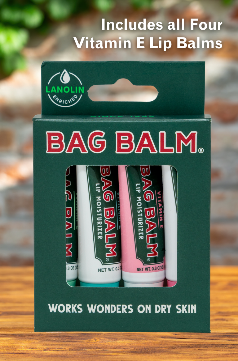Box of Four Bag Balm lip balms 