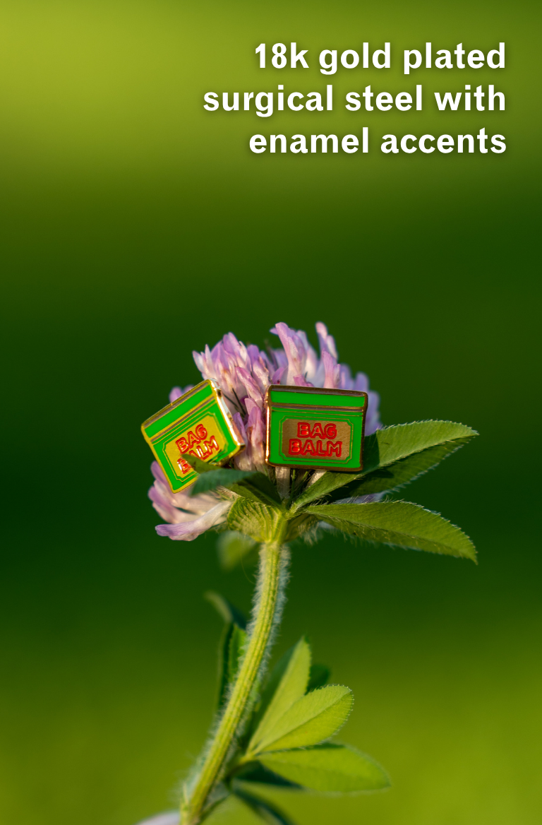 Bag Balm Earrings on a Red Clover Flower